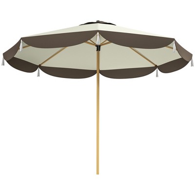 Cream White 9FT Outdoor Patio Umbrella with Steel Ribs
