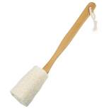 Unique Bargains Bath Brush Wood Back Scrubber with Long Handle for Shower 3.9 Inches Brown Beige