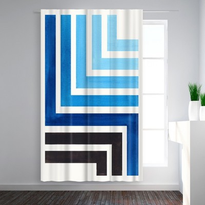 Americanflat Blue Aztec Pattern by Ejaaz Haniff Blackout Rod Pocket Single Curtain Panel 50x84
