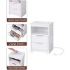 PAGED Nightstand with Storage Drawer and Open Shelf, Modern Wooden Side Table, Bedside Cabinet for Bedroom, Living Room - 3 of 4
