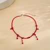 Gothic Blood Drop Fringe Choker With Crystal & Pearl Beads For Vampire Halloween Punk Jewelry - 3 of 4