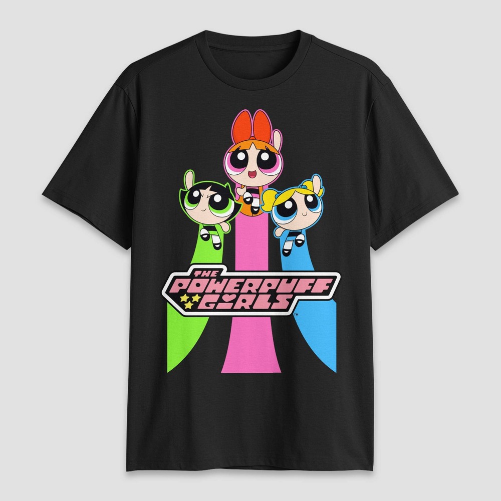 Mens The Powerpuff Girls hort leeve Graphic Jersey - Black
