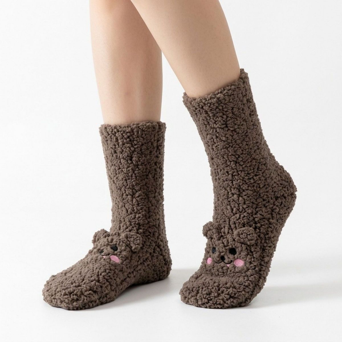 Anna-Kaci Women's Fuzzy Bear Crew Socks 2 Pair US 5-10.5 - thumbnail 6