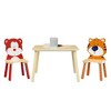 Acoinel Bear & Tiger 3 Pieces Wooden Activity Play Table Set,Kids Table and 2 Chairs Set - 2 of 4