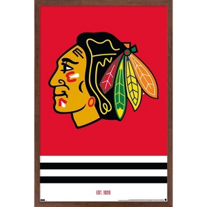 Trends International NHL Chicago Blackhawks - Logo 21 Framed Wall Poster Prints - 1 of 4