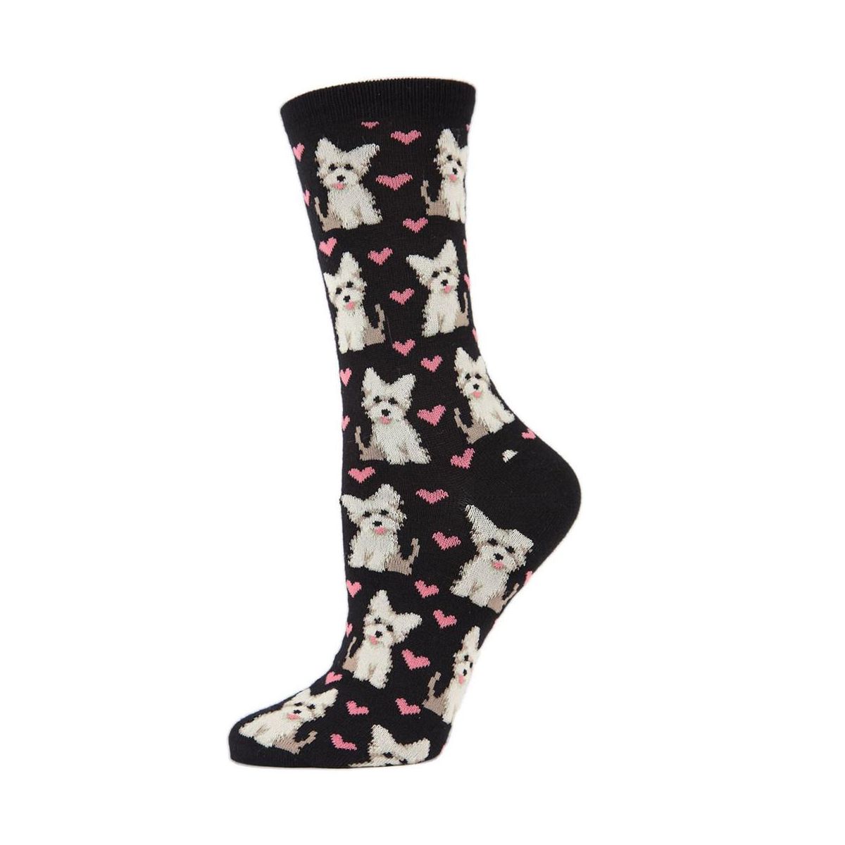 Memoi Puppy Love Bamboo Blend Crew Socks - thumbnail 4