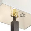 Pacific Coast Lighting 31" Tall Column Large Modern End Table Lamp Dark Gunmetal Finish Metal Single White Shade Living Room Bedroom Bedside House - 3 of 4