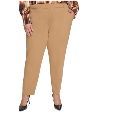 Calvin Klein Womens Straight Leg Ankle Dress Pants