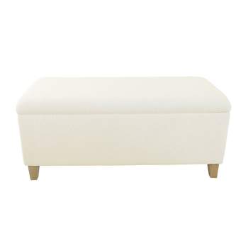Faux Shearling Storage Bench Cream - HomePop