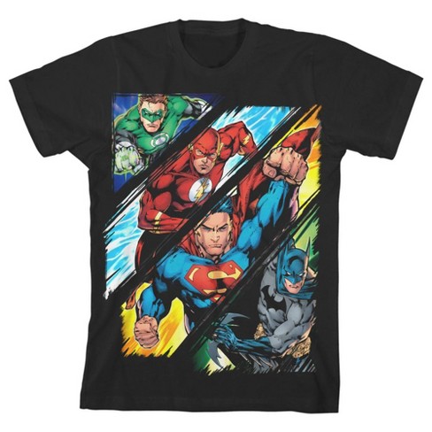 The Justice League Superheroes Youth Black Graphic Tee-xs : Target