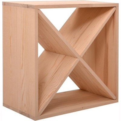 Sandinrayli Wooden 24 Bottle Wine Rack, Vintage Design with Cross Panels, Countertop Wine Storage