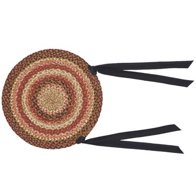 Ginger Spice Jute Chair Pad 15 inch Diameter  VHC Brands
