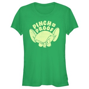Junior's Women Pinky and the Brain Distressed Pinch Proof Brain Face T-Shirt - 1 of 4