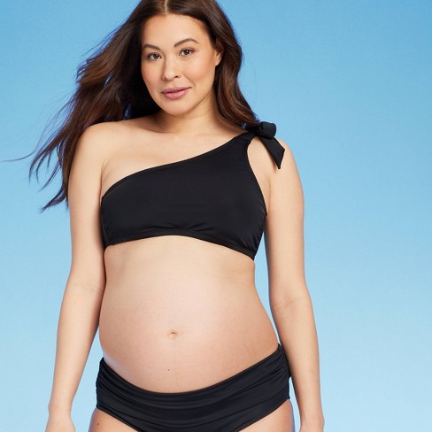 Asymmetrical Bikini Maternity Top - Isabel Maternity By Ingrid & Isabel™  Black Xl D/dd Cup : Target