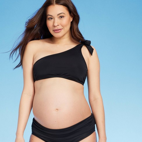 Asymmetrical Bikini Maternity Top - Isabel Maternity by Ingrid & Isabel™  Black XL D/DD Cup