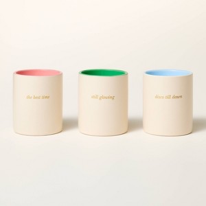 3ct Ceramic Jar Candle Gift Set Cream/Green/Pink/Blue - kate spade new york x Target - 1 of 3