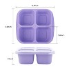 BRINJOY Reusable 4-Compartment Snack Boxes, Food Storage Lunch Boxes with Lids for School, Work, and Travel, 6-Pack - 2 of 4