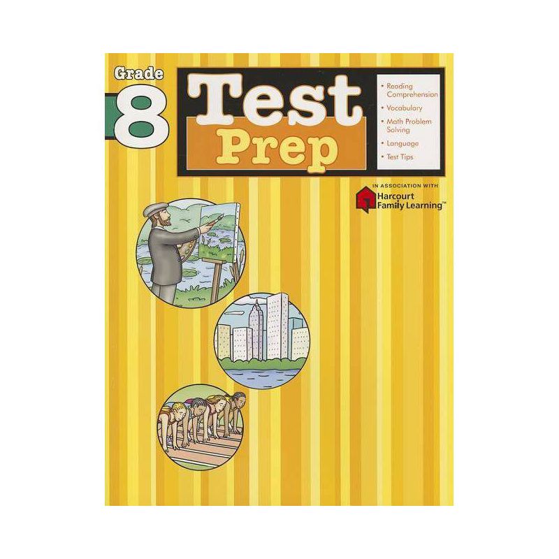 Test Prep, Grade 8 - (Flash Kids Harcourt Family Learning) by  Flash Kids (Paperback), 1 of 2