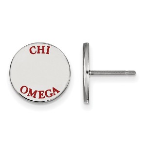 Black Bow Jewelry Sterling Silver Chi Omega Greek Life Stud Earrings - 1 of 3