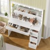USIKEY 47.2" Large Vanity Desk with Lighted Mirror, 14 Lights, Makeup Vanity Table with 5 Large Drawers & Charging Station for Bedroom - 3 of 4