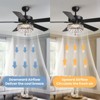 Ludomide 52" Crystal Ceiling Fan with Lights Modern Dimmable Chandelier Fan for Bedroom Living Room- Black - 3 of 4