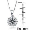 Guili Sterling Silver Rose Gold-Plated Pendant with Clear Round CZ and Small Halo in White, Green, Gold, Rose Gold, or Purple—Elegant and Refined. - 3 of 4