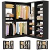 Aheaplus Corner Wardrobe Organizer System with Adjustable Shelves, Closet System with Hanging Rods - 2 of 4