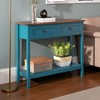 Mshliw Farmhouse Console Table with 2 Drawers & Bottom Shelf, Rustic Entryway Table with Metal Accents for Living Room or Hallway - 3 of 4
