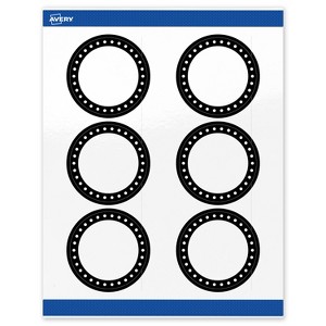 Avery 3" Diameter Labels, Black and White Polka Dots, 60 ct - 1 of 4
