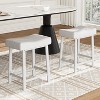 Saddle Bar Stools, Counter Height Barstools with Thickened Cushion, Faux Leather Padded Kitchen Chairs for Dinning Room, Kitchen Island, Home Bar - 3 of 4
