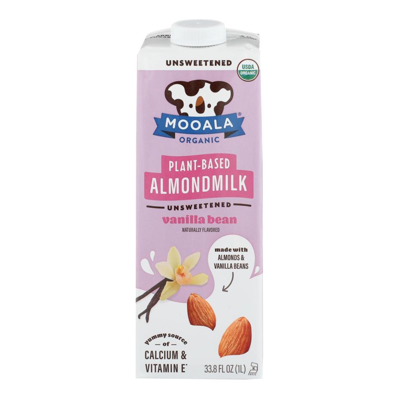 Mooala Organic Plant-Based Unsweetened Vanilla Bean Almond Milk - Case of 6/33.8 oz, 2 of 7