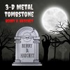 3D Metal Ghost Halloween Tombstone -Berry D Hatchet (Large 17" w Stakes) Durable, Weather Rust Proof - Lawn Decor- No Flimsy Graveyard Headstones - 2 of 4