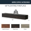 SEVOBAL Decorative Wall Shelf 60" Rustic Wood Fireplace Mantel Wall-Mounted Floating Shelf for Home Decor, Black, 60"*9"*6" - 2 of 4