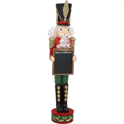 Sunnydaze Indoor/Outdoor Porch or Living Room Polyresin Friedrich the Nutcracker with Sign Christmas Holiday Decoration - 36"