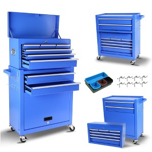 Tool Cart With 7 Organizer Tray Divider Set & Wheels, Large Rolling Tool Box Organizer For Garage, Workshop, Home Crafts - 1 of 4