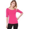 INSPIRE CHIC Women's Half Sleeves Scoop Neck Fitted Layering Soft T-Shirt - 3 of 4