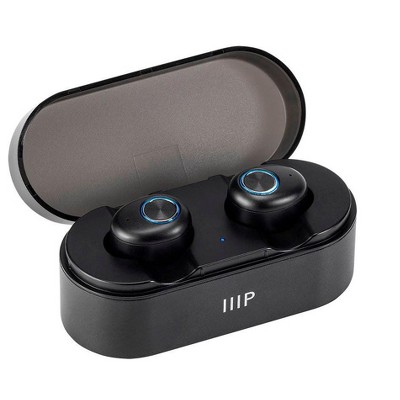 Monoprice True Wireless Plus Earphones With Wireless Charging Case - IPX5 Nano Waterproof Coating, Sweatproof, Bluetooth 5 W/ aptX, AAC, Mic, CVC 8.0