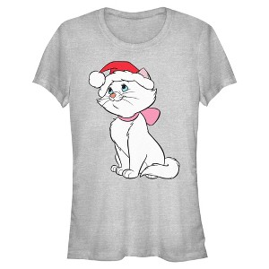 Juniors Aristocats Marie Christmas Santa Hat T Shirt - 1 of 4