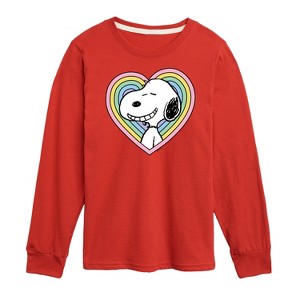 Boys' - Peanuts - Snoopy Heart Long Sleeve Graphic T-Shirt - 1 of 4