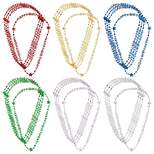 Sparkle and Bash 24-Pack Happy Birthday Necklaces Rainbow Bead Party Supplies, Adult Party Favors for Guests, 6 Assorted Colors, 15.5 In