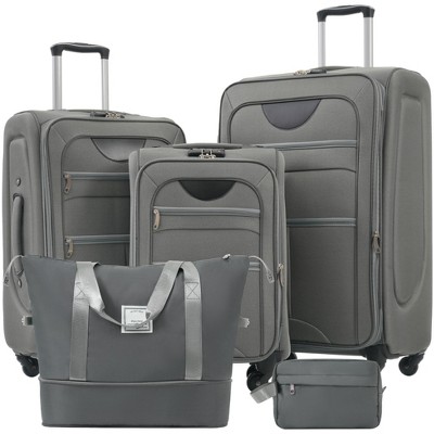 3 PCS Expandable Luggage Set, Softside Lightweight Spinner Suitcase with TSA Lock-ModernLuxe