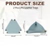 Unique Bargains PU Leather Anti-Slip Triangle Key Jewelry Valet Tray 6.7" x 6.7" 2 Pcs Sky Blue - 2 of 4