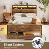 Platform Bed Frame with Headboard, Storage Ottoman and 2 Drawers - 3 of 4