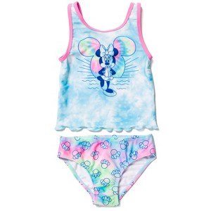 Disney Minnie Mouse Girls UPF 50+ Tankini Top and Bikini Bottom Swim Set Toddler Sizes (12 Months - 14-16) - 1 of 4