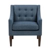 Fabric Upholstery Accent Chair with Button-Tufted Back, Foam Cushions, Reversible Seat and Brown Wood Legs - 2 of 4