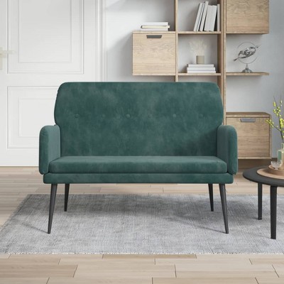 vidaXL Bench Dark Green 42.5 in.x31.1 in.x31.1 in. Velvet
