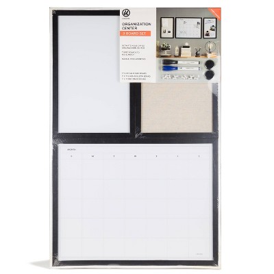 U Brands 3pc Organization Center - Calendar, Dry Erase & Bulletin Boards