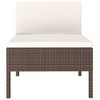 vidaXL Weather-Resistant Patio Chairs – Outdoor Furniture in Brown with Cream White Cushions – Pack of 3 – Sturdy Steel and Poly Rattan - 4 of 4