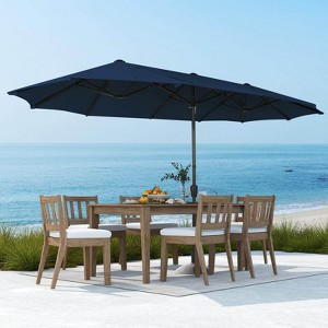 ELECWISH 13ft Outdoor Patio Umbrella, Double Sided Market Rectangle Umbrella with Crank Handle,Large Sun Shade for Outside Deck,Backyard,Garden - 1 of 4