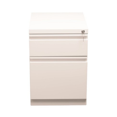 Steel 20 In Deep Box X File Mobile Pedestal File Cabinet In White